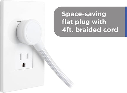 GE UltraPro 12-Outlet Surge Protector, 2100 Joules, 4ft Braided Extension Cord, Flat Plug, Power Strip with Wide-Spaced Outlets, Gray/White – 84670