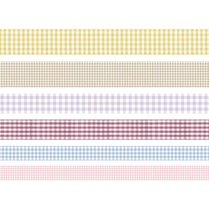 YUBBAEX 6 Rolls Plaid Washi Tape Set Basic Grid Masking Decorative Tapes for Arts, DIY Crafts, Journals, Planners, Scrapbooking, Wrapping (Basic Plaid)