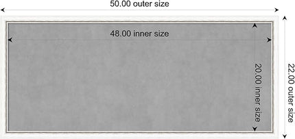 Amanti Art White Framed Magnetic Board 22x50 Oversize Vision Board for use with Magnets, 100% Metal Sheet to Display Items as Office Decor or for Home Organization in mudroom, Kitchen or Kids Room
