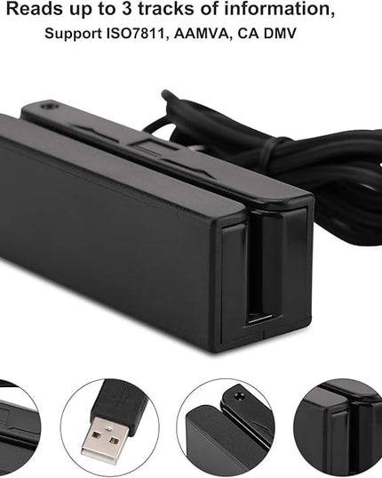 MSR90 USB Swipe Magnetic Credit Card Reader 3 Tracks Mini Smart Card Reader MSR605 MSR606 Deftun