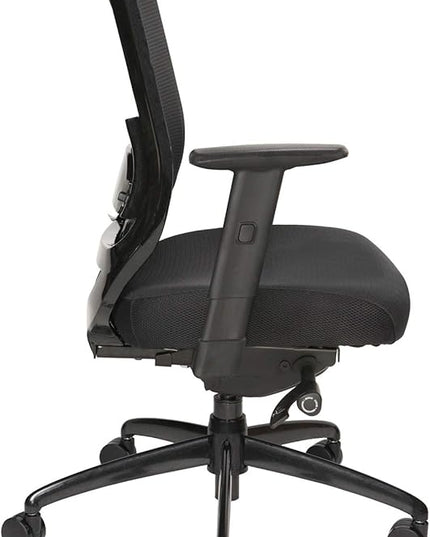 Oak Hollow Furniture Reina Series Office Chair Ergonomic Executive Computer Chair with Breathable Fabric Seat Cushion and Mesh Back, Adjustable and Comfortable, Lumbar Support, Swivel and Tilt