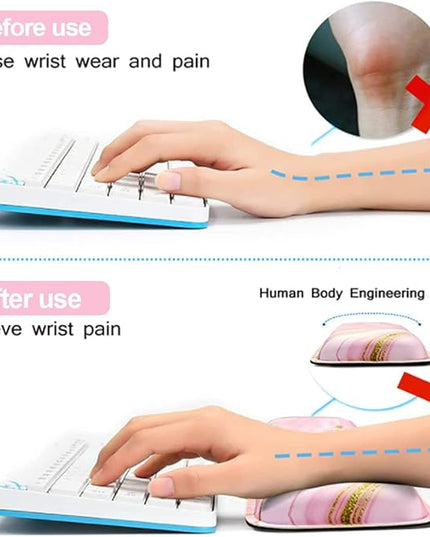 Keyboard Wrist Rest Mouse Pad Wrist Support for Computer Desktop/Laptop/Notebook Memory Foam Keyboard Pad Ergonomic Hand Rest Wrist Cushion for Home Office Gaming - Pink Fluid