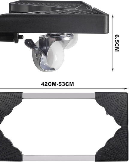 Adjustable Mobile CPU Stand, Ventilated Computer Tower Stand PC Tower Stand with 4 Locking Caster Wheels Fits Most PC (black)