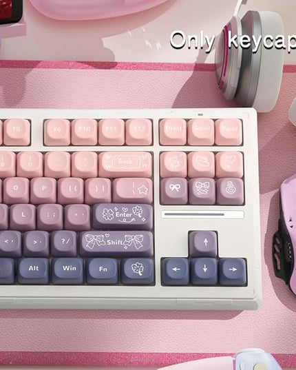 134Keys PBT Keycaps MOA Profile Key Cap for Cherry Gateron MX Switches Mechanical Keyboards Key caps (Taro Purple)