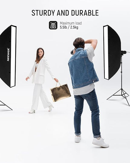 NEEWER Photography Light Stand, 7 Feet / 210cm Aluminum Alloy Photo Studio Tripod Stands for Video, Portrait and Photography Lighting, Reflectors, Soft Boxes, Umbrellas, Backgrounds (2 Pieces)