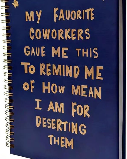 NeatNiche Spiral Notebooks For Work- Hardcover Gold coil-bound Journal Dairy For Women, 5.8"x8.3",Funny Going Away Gifts For Coworkers,Sarcastic Farewell Gifts,Coworker Leaving Gift,New Job Or Birthday Gift (Blue)