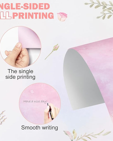 EggSun 250Pcs Watercolor Stationery Paper and Envelope Set with 100 Letterhead Papers and 50 Envelopes, 10 Design for Letter Writing Invitations Computer Holidays Party Notes, 8.5x11 Inch-Aesthetic