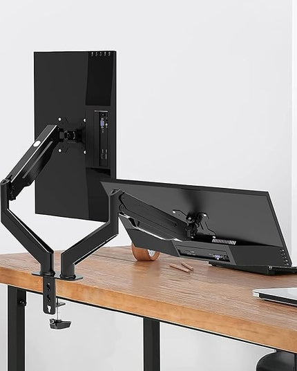 Dual Monitor Arm 32inch, Dual Monitor Mount, Monitor Desk Mount, Dual Monitor Stand Vesa Bracket, Monitor Stands for 17-32inch & 22lbs Monitors VESA Mount Computer Monitor Arm, Double Gas Spring Arm