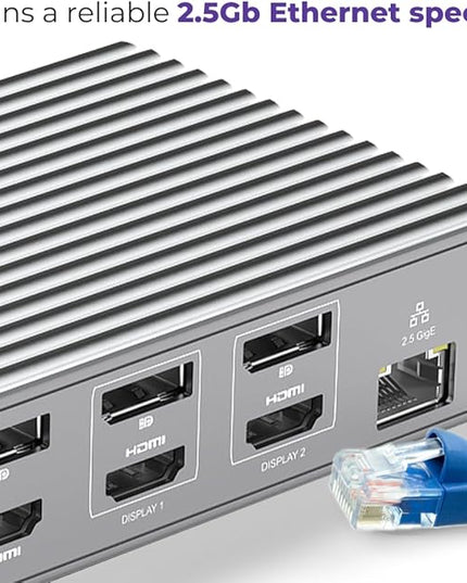 Thunderbolt 4 Dock with DisplayLink, 21-in-1 USB-C/A Docking Station for MacBook, Windows & ChromeOS – 150W Charging, 40Gbps, 8K/4K Display, Dual/Triple/Quad/5 Monitor Support