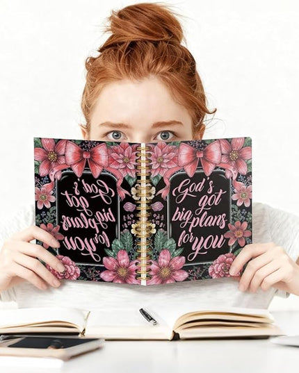 God's Got Big Plans for You Spiral Notebook, Inspirational Work Anniversary Promotion Resignation Gifts for Women Colleagues Boss Leader, Religious Prayer Journal for Women Friends Sister BFF