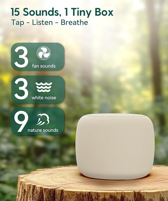 Babelio White Noise Sound Machine for Adults Kids Baby, Travel Sound Machine for Sleep, Mini and Portable, 15 Non-looping Sounds, Timer, Memory Function, Easy to Pocket and Travel, Putty Gray