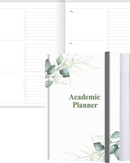 Academic Planner for 2026 or Anytime – 8.5" x 11" Undated Weekly Student Planner For Homeschool, High School, College & Nursing Students, 200 Pages, Green Leaf