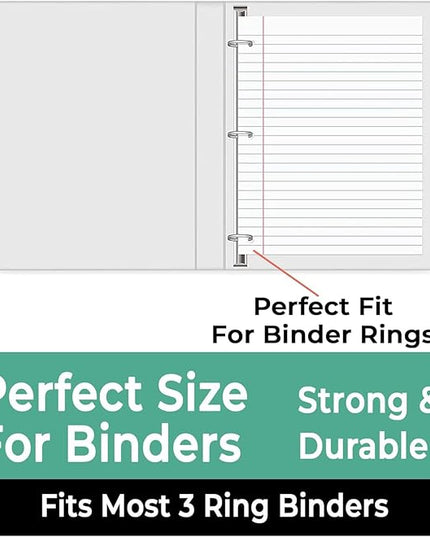 Rosmonde Loose Leaf Paper Bulk, 6750 Sheets, 45 Pack, College Ruled Sheets, 8 x 10.5", 150 Sheets/Pack, 3 Hole Punch, Bulk Notebook Paper, Filler Sheets, Fits Standard Binders, Fights Ink Bleed, White