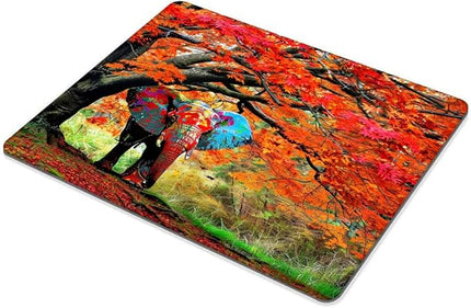 Square Mouse Pad Natural Trees and Elephants-4,Gaming Mouse Pads for Desk,Soft Computer Waterproof Non-Slip Mouse Mat