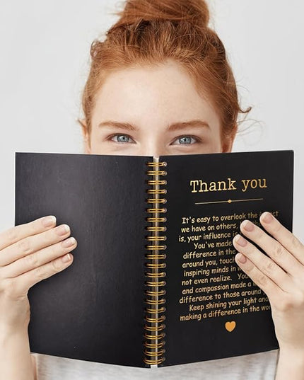 Thank You Gold Hardcover 160 Pages Spiral Notebooks, Funny Thank You Gift for Women Men Coworkers Leader Mentor, Appreciation Gifts for Employees, Thanksgiving Gifts for Colleagues Leaders
