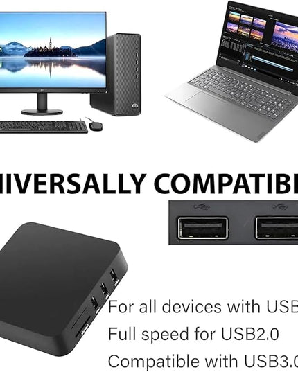 2 Pack CR-A 6-Slot All-in-One USB 2.0 Card Reader Writer Portable Plug Play Multi Card Reader/Writer Compatible with Most OS Memory Cards (not for Sony Memory Stick) Micro SD Cards,with USB Cable
