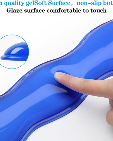 Gel Wrist Rest for Keyboard and Mouse, Wrist Rest for Keyboard, Mouse Wrist Support, Pain Relief, Cool Touch, Non-Skid, Keyboard and Mouse Wrist pad Set