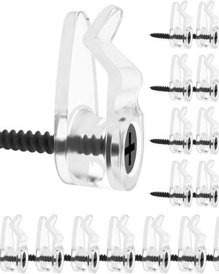 GEZIDEA String Light Hanger Hooks,Screw in Hooks for Hanging Christmas Light,Led Fairy Led Light Clips,50 Pack (Big-Clear)