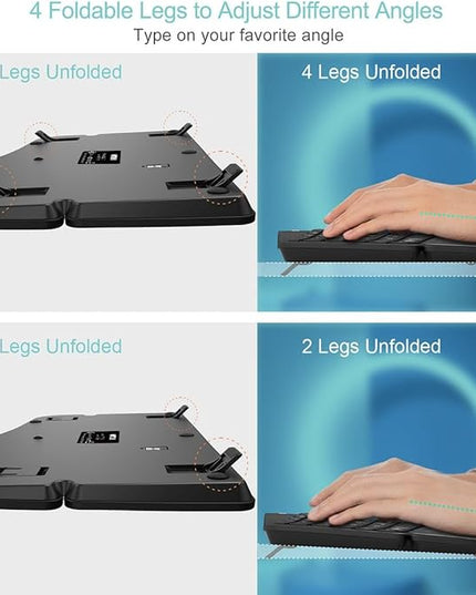 Arteck Split Ergonomic Keyboard with Cushioned Wrist and Palm Rest, 2.4G USB Wireless Comfortable Natural Ergonomic Split Keyboard, for Windows Computer Desktop Laptop