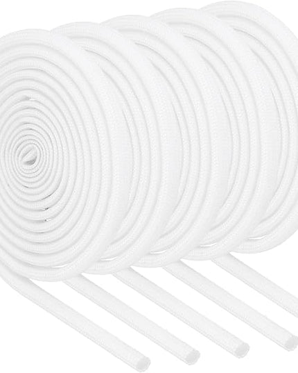 MECCANIXITY 5Pcs Wire Insulation Braid Fire Sleeve,3.28Ft-2.5mm ID White, High Temp Silicone Coated Fiberglass Sleeving for Automotive Hose Lines Electrical Wiring