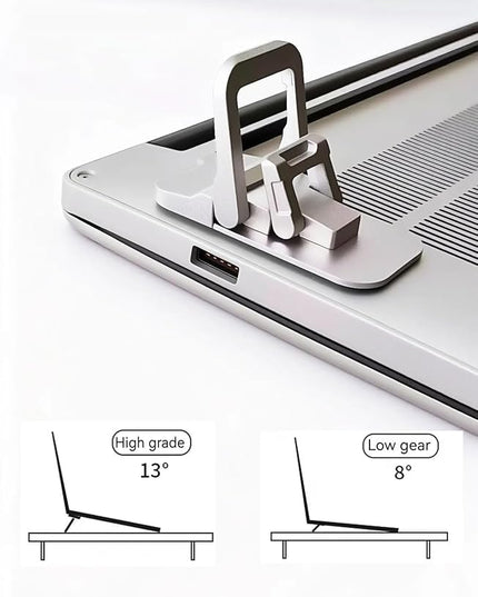 2PCS Laptop Stand, Portable Laptop Cooling Pad, Foldable Metal Keyboard Stand, Mini Keyboard Pillar (Silver,Two Gears)