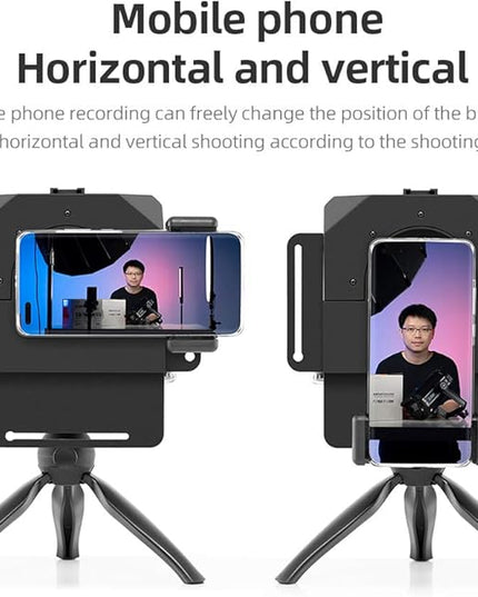 AMBITFUL Portable Teleprompter Kit - 7.5'' Mini Teleprompter with Desktop Tripod &Remote Control for Phone and DSLR Recording