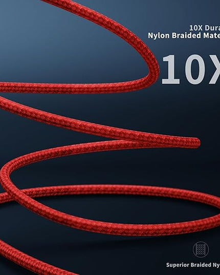 USB C to Lightning Cable 6FT, 90 Degree iPhone Charger Cables [Apple MFi Certified] 3Pack Fast Charging Cord Nylon Braided USB C Lightning Cable Compatible with iPhone 14/13/12/11/Pro Max/Plus/8/7-Red
