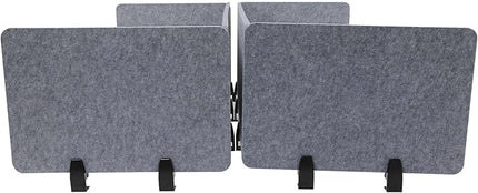 Stand Up Desk Privacy Panel, 6Pcs Clamp-On Acoustic Desk Divider Table Mounted Privacy Panel Sound Proof Dividers(2Long Panel 47.25x16In&4 Short Panel 23.6x16In) (2Long Panel -59x16In)