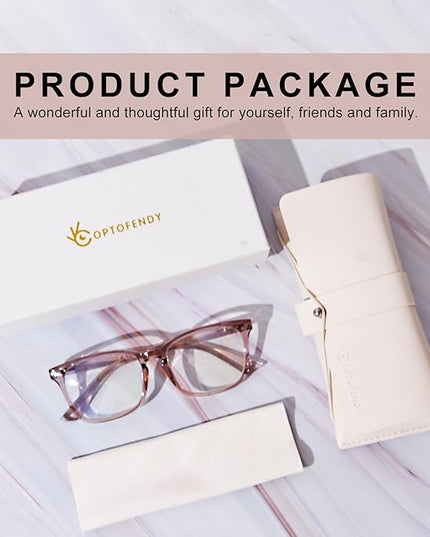 OPTOFENDY Blue Light Blocking Glasses Women Men, Computer Eyeglasses Anti Blue Light Glasses with Anti Eyestrain & UV