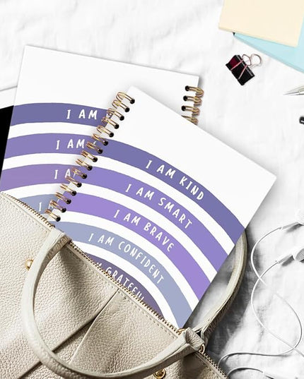 dvhdajed I Am Kind Positive Spiral Notebook, Motivational Journaling Notebooks, Purple Inspirational Spiral Journal for Girls Women, Positive Affirmations Gifts Office School Supplies, 5.5x8.3 In