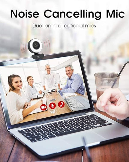PC Webcam for Streaming HD 1080P, 960A USB Pro Computer Web Camera Video Cam for Mac Windows Laptop Conferencing Gaming Webcam with Ring Light & Microphone