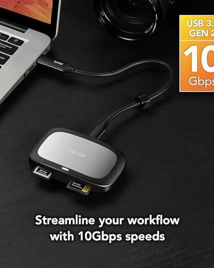Lexar Professional CFexpress Type A / SD USB 3.2 Gen 2 Reader, Designed for CFexpress Type A and SD UHS-II Cards, High-Speed USB 10Gbps Transfer Speeds (LRW530U-RNBNG)