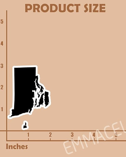 (3PCS) Rhode Island Map Stickers, US State Waterproof Vinyl Decals for Tumblers, Water Bottles, Laptops, Books, Scrapbooks, Great for Rhode Island Lovers, 3 x 2 Inch