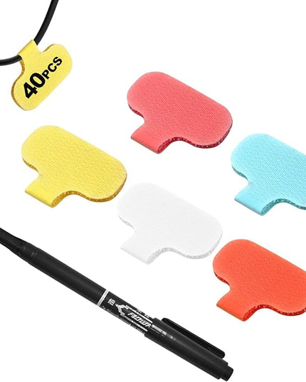 40 Pack Cable Labels Tags, Multi-Color Write On Wire Cord Tags and Charger Labels Waterproof for Cable Management and Identification Electronics (Oval)