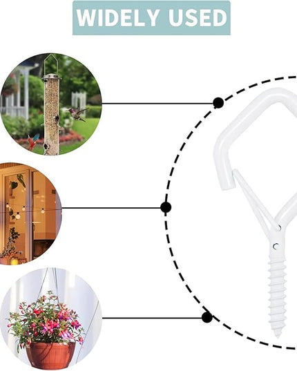20PCS Eye Screw Hooks for Hanging Heavy Duty with Safety Buckle.Metal Ceiling Hooks for Hanging Plants,Cup,Wind Chime,Bird Feeders,String Lights at Indoor&Outdoor,2.36 Inch（No Drill Bit