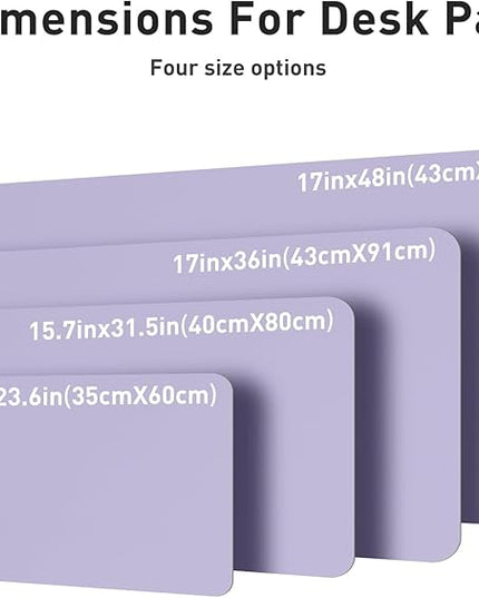 Aothia Leather Desk Pad Protector, Mouse Pad, Office Desk Mat, Non-Slip PU Leather Desk Blotter, Laptop Desk Pad, Waterproof Desk Writing Pad for Office and Home (31.5" x 15.7", Lavender)