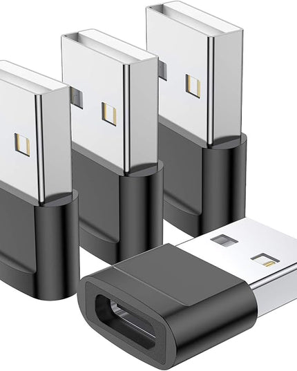 USB C Female to USB Male Adapter (4-Pack),Type C to USB A Charger Adapter for Apple iWatch Watch Series 7 SE,iPhone 11 12 13 14 15 Pro Max,Samsung Galaxy S24 S23 S22 S21 Ultra,Google Pixel,iPad Pro