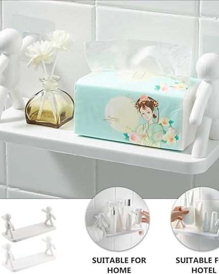 Veemoon 2pcs Wall Shelf Floating Storage Shelves for Bathroom Kitchen Bedroom for Home Organization