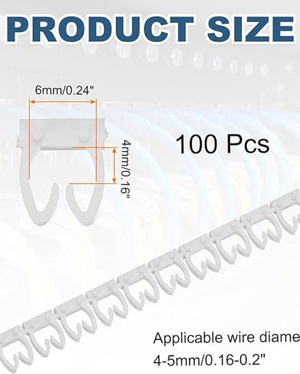 MECCANIXITY 100Pcs Wire Label, 0-9 Digital Cable Labels Tags M-2 Type Cable Numbers Markers for Identification Troubleshooting Maintenance of Wires, White
