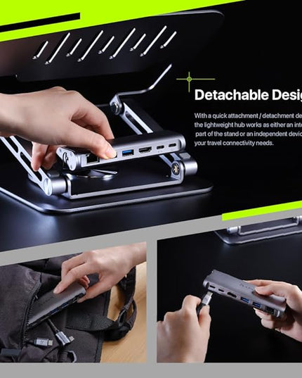 ADAM elements USB-C Stand Pro/Laptop Docking Station – Hub Stand Pro 6in1 Multiport Stand Hub for M2/M1 Mac, iPad & Laptop Series