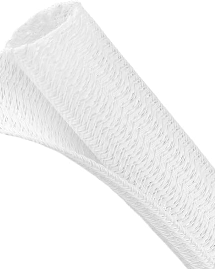 Split Wire Loom Tubing, Cable Protector Sleeve, Braided Cable Management for TV/Computer/Home Theater/Engine Bay, Cord Protectors from Pets No Chew (White, 3/8"-10ft)