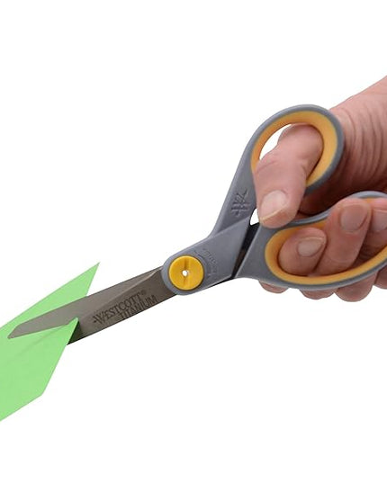 Westcott 8” Titanium Bonded Scissors with Adjustable Glide and Soft Handle, 2-Pack- Durable Multipurpose Scissors for Office, Home, and School Use, Sharp Precision Blades for Everyday Cutting