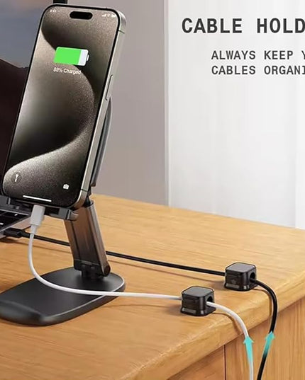 Generic 6 Pack Magnetic Cord Holder, Adhesive Wire Organizer, Under Desk Cable Clip Management, Cord Keeper Organizer for Office Home Desk Wall Nightstand (Black)