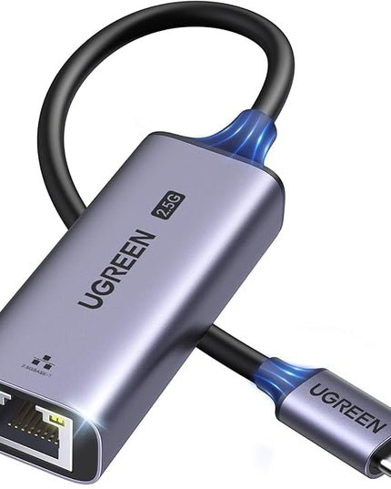 UGREEN USB C to Ethernet Adapter 2.5G, Ethernet Adapter for Laptop, Aluminum, Type C (Thunderbolt 4/3 Compatible) to RJ45 Network Internet, Compatible for NAS, MacBook Air/Pro, XPS, iPhone 17 Pro/Max