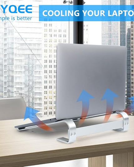 KYQEE Laptop Stand for Desk, Ergonomic Aluminum Laptop Riser, Ventilated Notebook Stand Compatible with MacBook Air Pro, Dell XPS, HP, More 11-17.3 Inches Work from Home