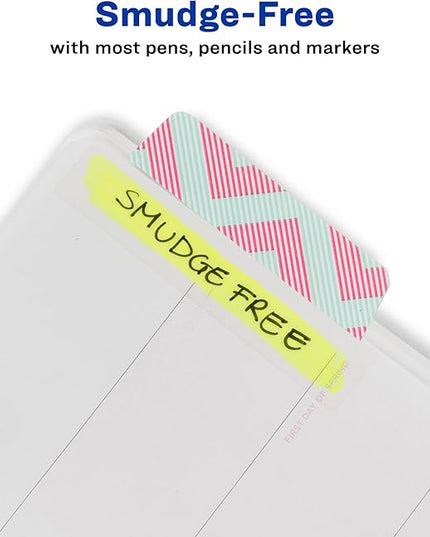 Avery Margin Ultra Tabs, 2.5" x 1", Assorted Color Geometric Designs, 24 Repositionable Page Tabs (74897)