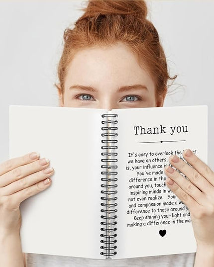 Thank You White Hardcover 160 Pages Spiral Notebooks, Funny Thank You Gifts for Women Men Coworkers Leader Mentor, Appreciation Gifts for Employees, Thanksgiving Gifts for Colleagues Leaders