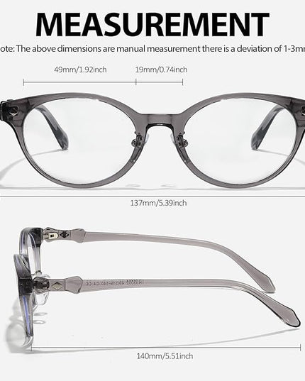 IGnaef Blue Light Blocking Glasses for Women, Oval Frame Bluelight Glasses for Gaming/Computer/Screen BL6216