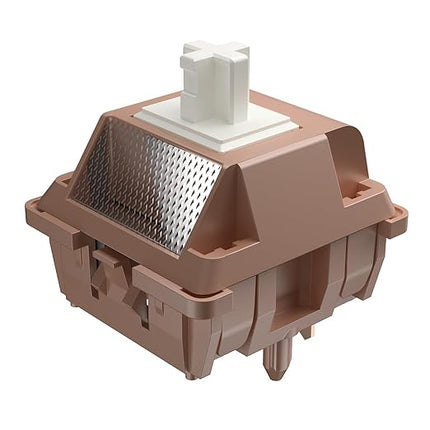 DUROCK Mocha Silk Linear Switches, Full POK Switch 56g Long Spring, Light Diffuser 5 Pins Lubed Smooth Thocky Mechanical Keyboard Switches (110pcs)