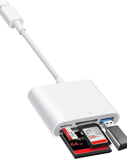 USB C to SD CF Card Reader, SD Card Adapter with SD MicroSD CF Compact Flash USB 4 Ports, BnmxTek Memory Card Reader for iPhone 15 iPad Mac MacBook Pro/Air/Mini Android and More USB-C/Type C Device